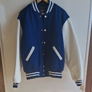 Holloway Blue/White Quilted Varsity Jacket, Sz Medium, NWT